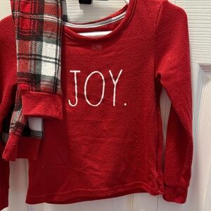Rae Dunn Red 'Joy' Kids Pajama Set